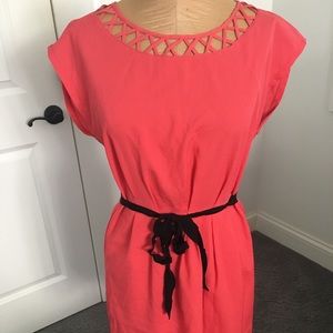 Coral & Black BeBop Summer Dress